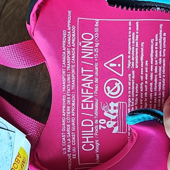 Hyperlite Child Life Vest | Color: Blue/Pink/Black| Size: 33lb-55lb-PFD- NWT - Picture 2 of 11